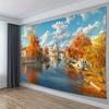 1pc Venice Canal Tapestry Autumn Landscape Italy Cityscape Wall Hanging Art for Bedroom Decor School Start Season Gift
