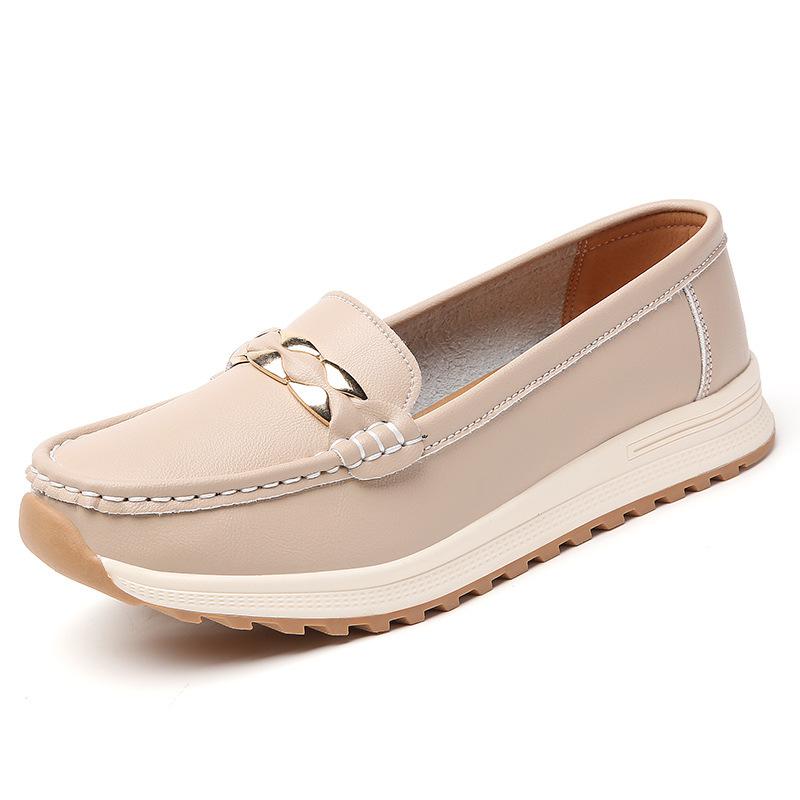 

Туфли медсестры повседневные на плоском каблуке женские туфли-лодочки туфли Дуду туфли для мамы подошва из говяжьей кожи 44