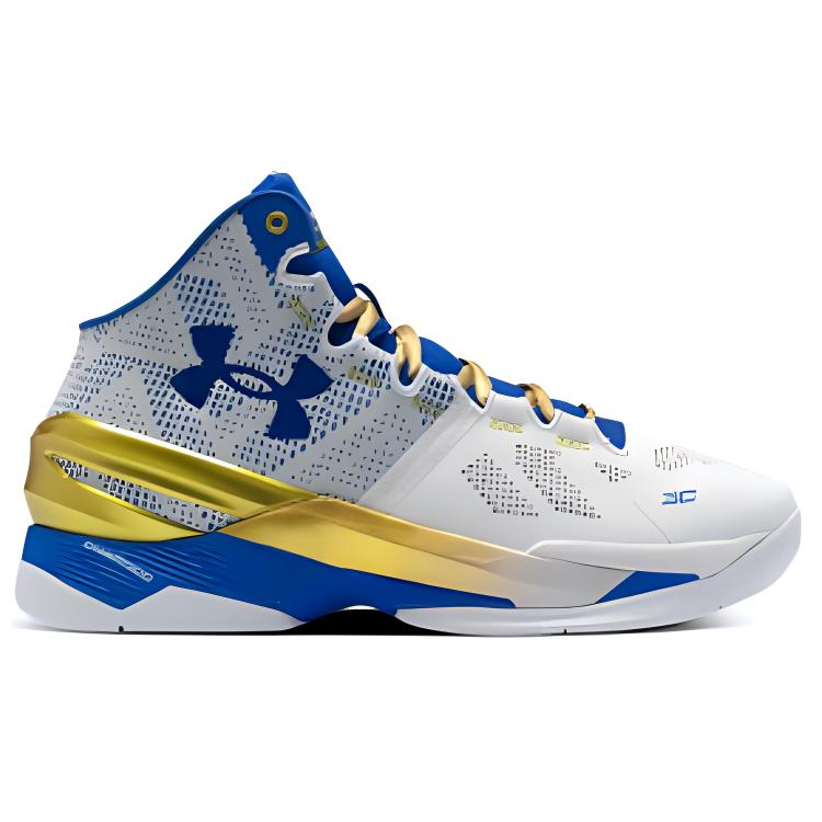 Under Armour Curry 2 Retro Gold Rings 2024 Men Sneakers White Metallic-Gold Team-Royal 3027361-100