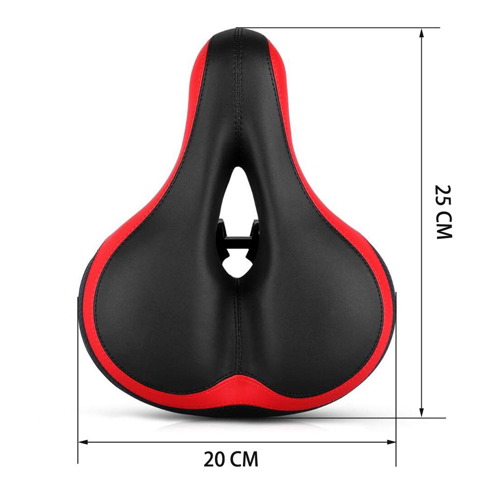 Poilee Bicycle Saddle Soft Ergonomic Prostate Saddle A012 - Comfortable, Shock-Absorbing, Perforated, Saddle, Wide, Thick, Design,