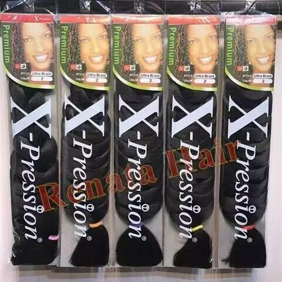 

Xpression 82 Длинный парик дреды - Африканская черная коса, 165г