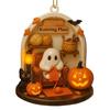 Halloween Ghost Ornament Acrylic Ghost-Themed Reading Cooking Painting Ornament Tree Hanging Decoration for Indoor Home Decor