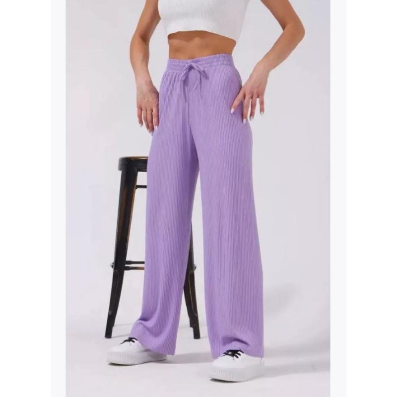 TIFICY Women's Fashion Casual Solid Color Print High Waist Trousers Pants & Capris