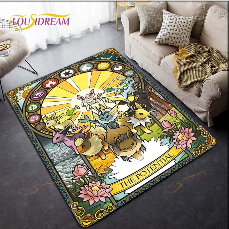 Anime Pokemon Pikachu Rug for Kitchen Doormat Bedroom Carpets for Living Room Laundry Bathroom Non-slip Floor Mat