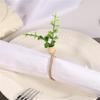 6Pcs Simple Napkin Holder Artificial Green Leaf Napkin Rings for Parties Dinner Wedding Banquets Table Decoration