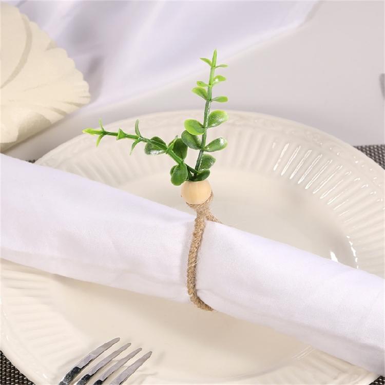 6Pcs Simple Napkin Holder Artificial Green Leaf Napkin Rings for Parties Dinner Wedding Banquets Table Decoration