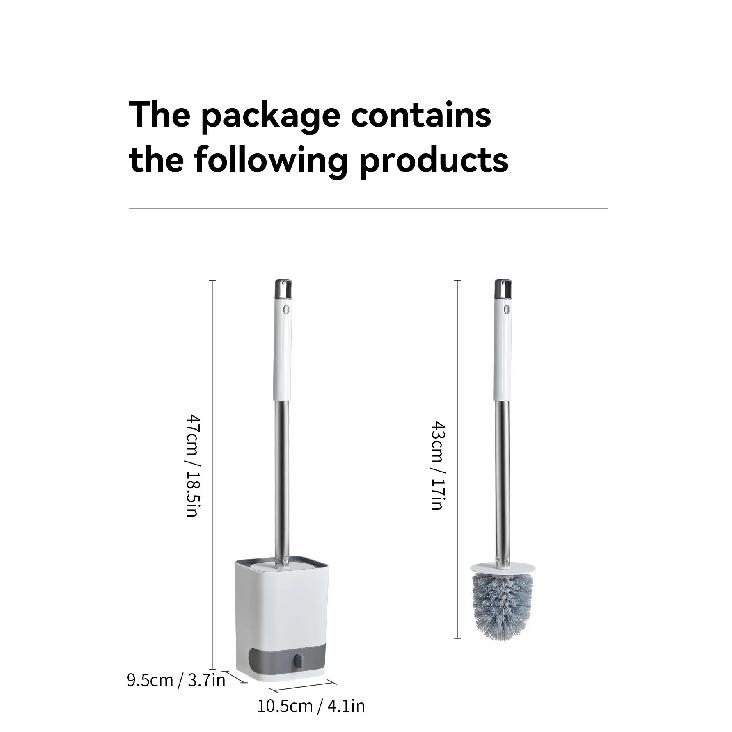 WORTHBUY Long Handle Plastic Toilet Brush With Drain Base Punch-Free Wall Mounted WC Toilet Cleaning Brush Bathroom Accessories