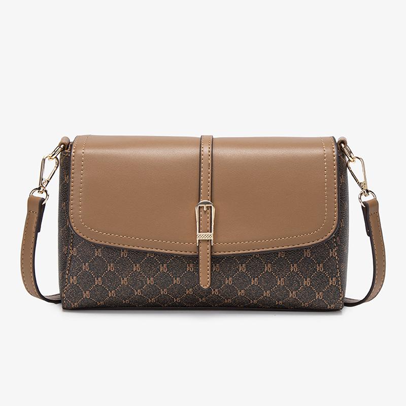 New 2025 new simple messenger bag women's contrasting colors trendy versatile small square bag women's shoulder bag women's mother bag