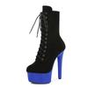 15Cm suede short boots model catwalk shoes women's runway sexy high heels pole dance boots