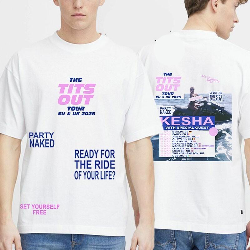 Kesha The Tits Out Tour EU And UK 2026 Schedule Spring Tour Dates T-Shirt XXL