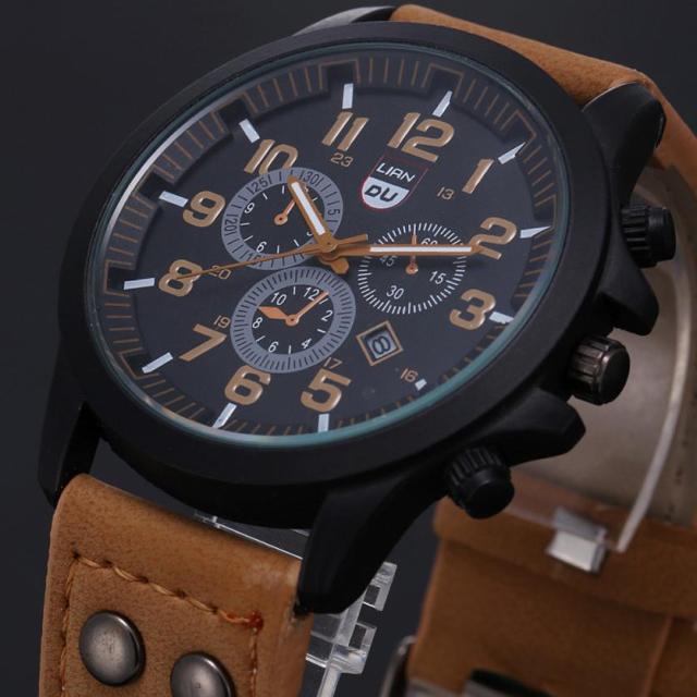 Vintage Classic Watch Men Watches Stainless Steel Waterproof Date Leather Strap Sport Quartz Army