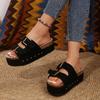 Large Platform Birkenstock Sandals Spring/Summer New Metal Buckle Beach Shoes