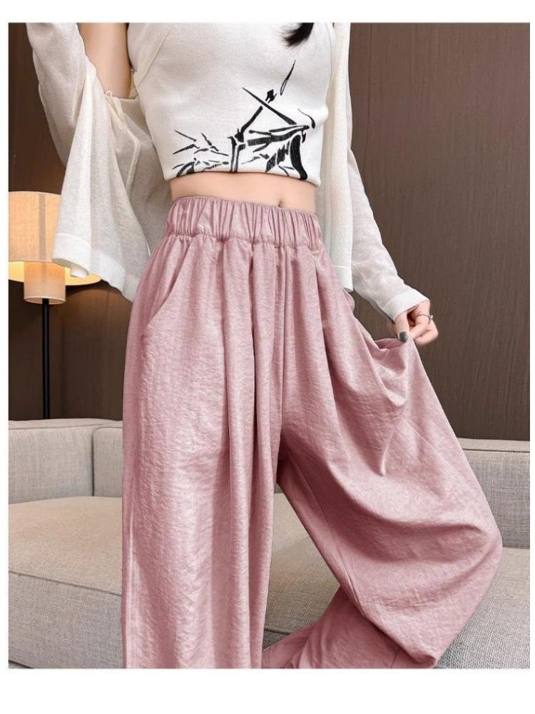 Spring and Autumn New Lazy Wind Draping Leisure Texture Sense of Thin Wide-legged Trousers Milk Fu Yamamoto Trousers Female Thin Section