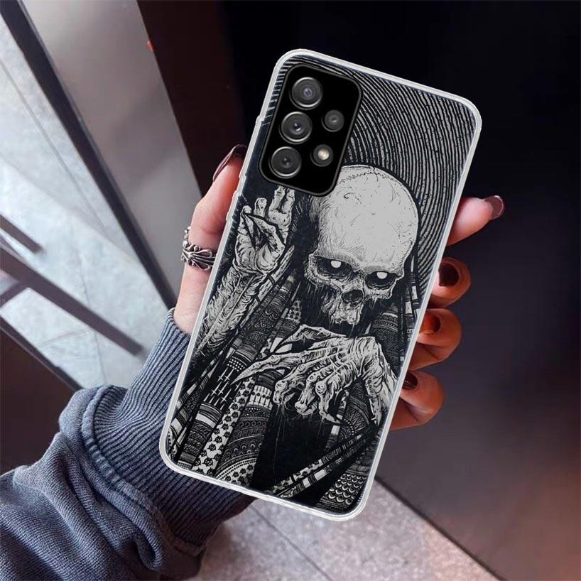 Gothic Fashion Skull Phone Case For Samsung Galaxy A17 A57 A37 A16 A26 A36 A56 A15 A25 A35 A55 A14 A13 A54 A53 A34 A24 A33 A23 G