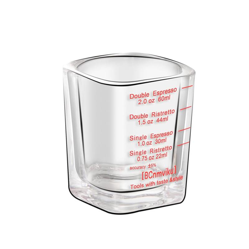 

LMETJMA 60ML Shot Glasses Measuring Cup Espresso Shot Glass Liquid Heavy Glass Wine Glass Square Cup for Baristas 2oz JT528 60ML