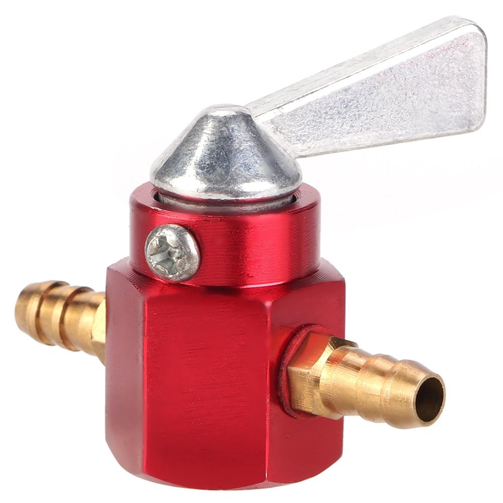 6mm CNC Aluminum Inline Gas Fuel Tap Petcock Switch For PIT PRO Quad Dirt Bike ATV (Red)