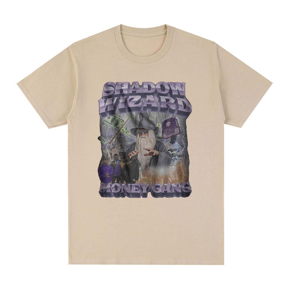 Shadow Wizard Money Gang Meme Graphic T-shirt Men Fashion Vintage Short Sleeve T-shirts 100% Cotton Casual Oversized Tee Shirt