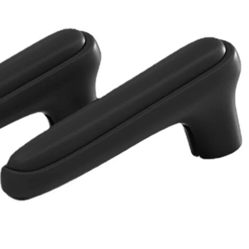 

L-образный сплошной цвет, утолщенный силиконовый чехол для дверной ручки, домашний детский защитный чехол для дверной ручки, защита от столкновений чёрный