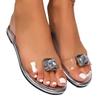 Summer New Model, a Rhinestone Pigeon Egg Clip, Inner Height Increase, Flat Heel Slippers for Women, and Beach Sandals for Women