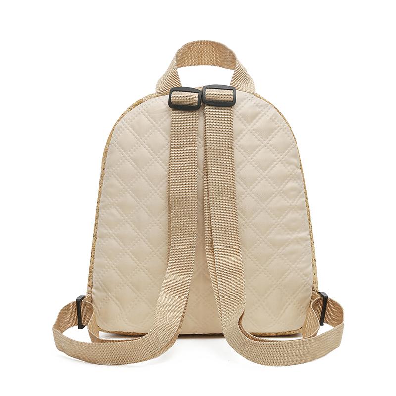 Unisex men's and women's double-shoulder backpack, fashiable and artistic summer straw woven versatile casual backpack