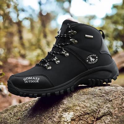 2024 New Trend Men's High-Top Non-Slip Hiking Shoes Hiking Outdoor Wear-Resistant Platform Travel Shoes