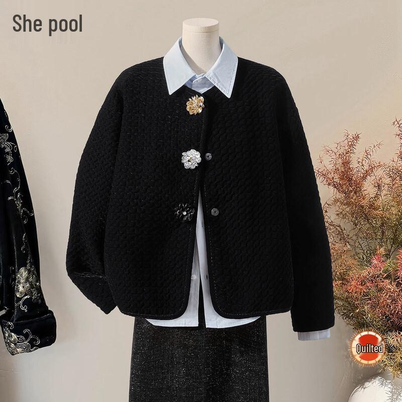 

Женская куртка Тачи в китайском стиле с 3D цветочным узором и подкладкой XL