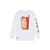 Li Ning Sports Basketball Series Logo Print Loose Long Sleeve T-Shirt Men Tops White AHSR917-1