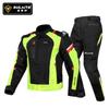 SULAITE Off-Road Motorcycle Riding Jacket Pants Set Winter Warm Waterproof CE2 Armor Protective Gear Men