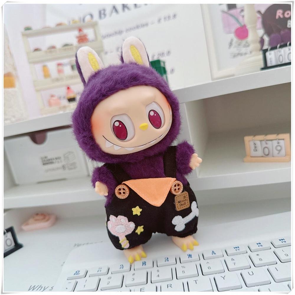 10/15cm Cotton Doll Clothes Set Include Hairband Shirt Tie Overalls 17cm Labubu Clothes Dress Up Accessories DIY Toys