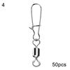 50ks Nerezová ocel Mořský rybolov Rolovací obratlíky Konektorový háček Pin Rybí náčiní