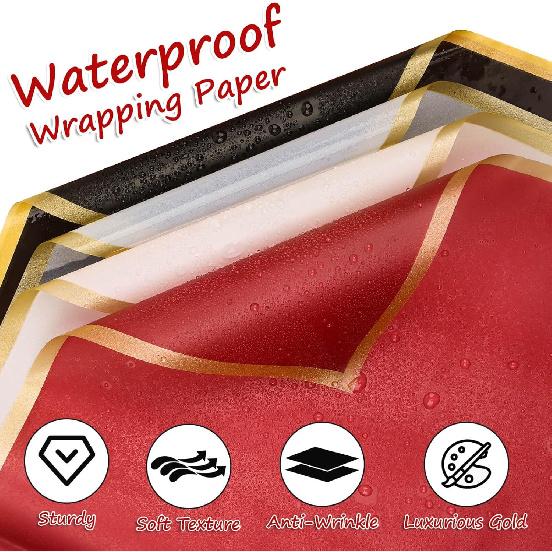 334Pcs Flower Wrapping Paper Kit, 40 Sheets Bouquet Wrapping Paper In 4 Colors, 100 Diamond Pins 60 Gold Butterflies 4 Ribbon 6 Gold Crowns 20 Cards