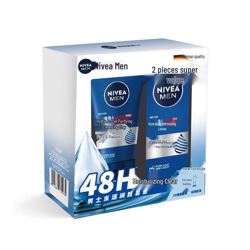 Nivea Men Aqua Fresh Set: 50g Hydrating Lotion & 100g Cleansing Mud