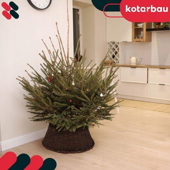 Housse de sapin de Noël - KOTARBAU® - Marron foncé - Ø 45 cm - Osier - Intérieur