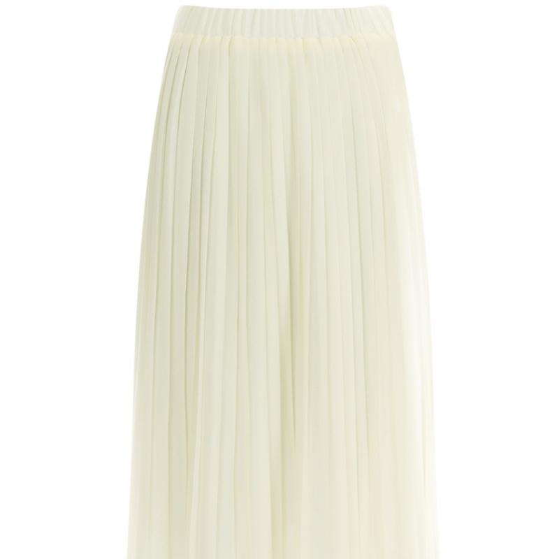 Shop   Women Pleated Banding Long Skirt Blue Pic Wsk 11816