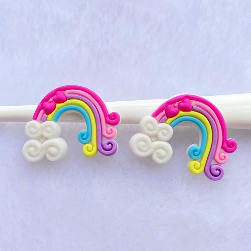 10/20pcs Cute Rainbow PVC Flexible Glue Flat Back DIY Scrapbook Embellishment Phone Craft Decoration F40