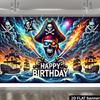1pc Pirate Theme Birthday Backdrop Banner Suitable for Birthday Celebrations Photography Backdrops Family Gatherings