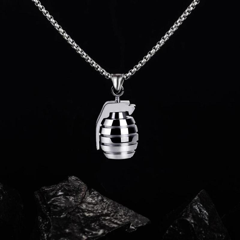 Personalized Men's Grenade Fashion Necklace Retro Punk Style Men's Pendant