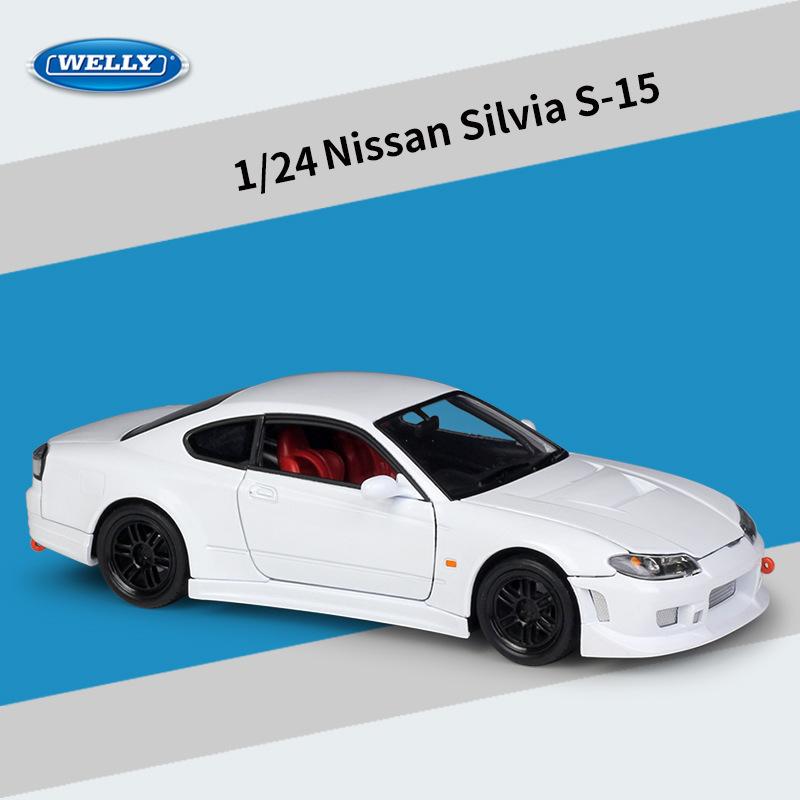 

Масштаб 1/24 Welly Nissan Silvia S-15, модель автомобиля из сплава, литье под давлением, металлические игрушечные автомобили, модель автомобиля, коллекция высокой имитации, детские подарки 1/24-18.6x7.4x5.3cm белый