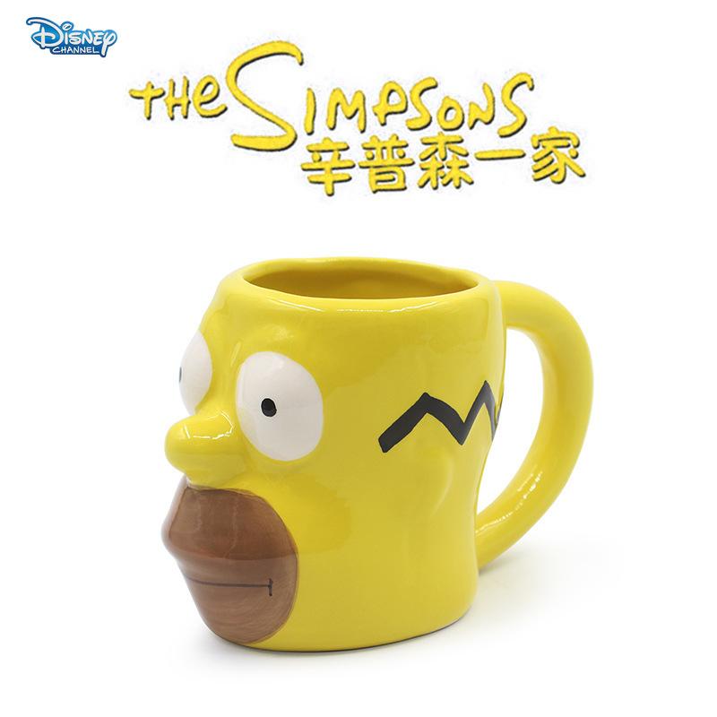 Disney Cartoon Simpsons 3D Mug Ceramic Three-dimensional Cartoon Cup Creative Household Ceramic Cup Quirky Friends Office Gift 301-400ml