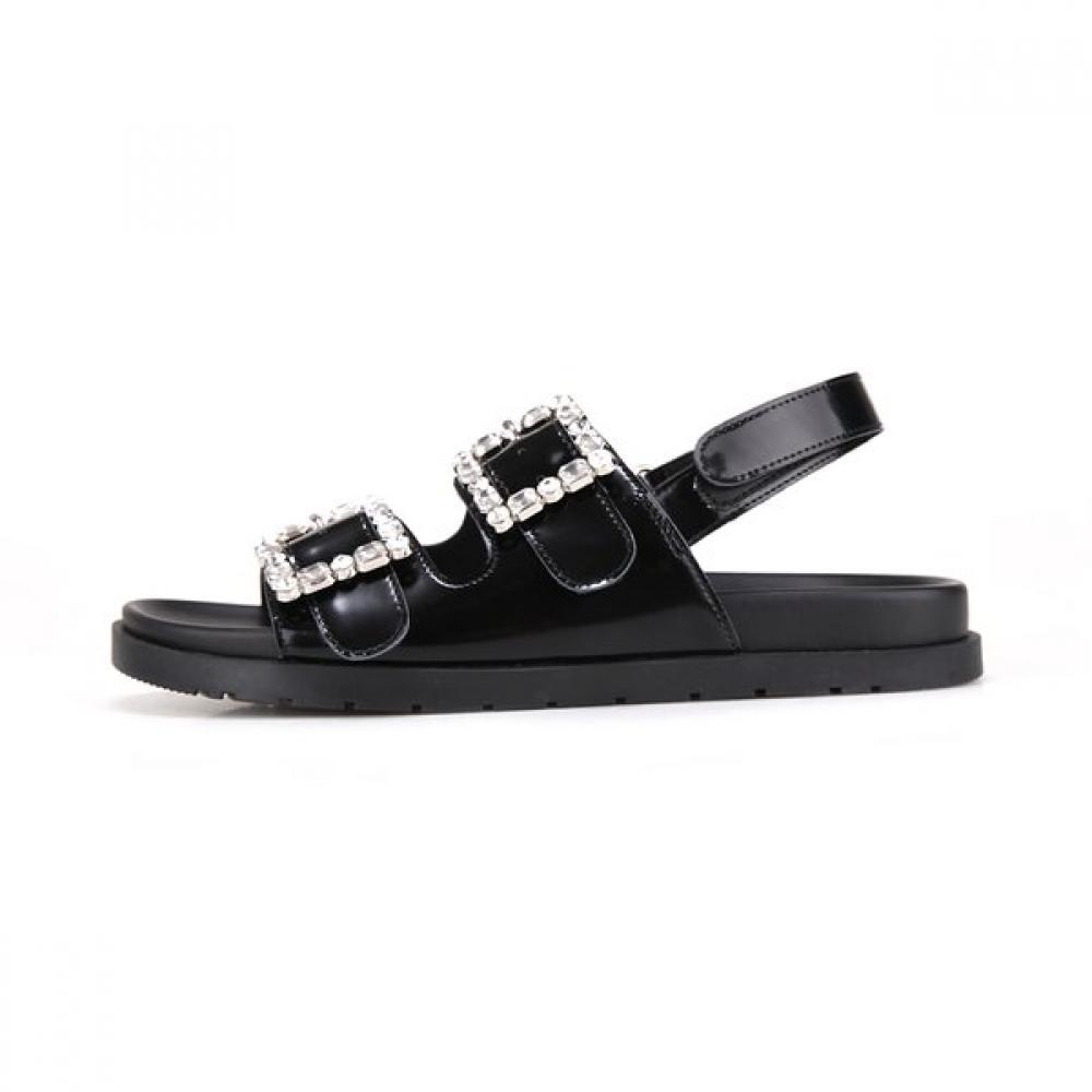Barbara Women Leather Jewel Decoration Glitter Casual Sandals 2.5cm Bbj326