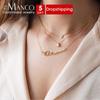EManco Three Layers Stainless Steel 14K Gold PVD Necklace Custom Name Letter Heart DIY Fashion Accessory Link Chain Dropshipping