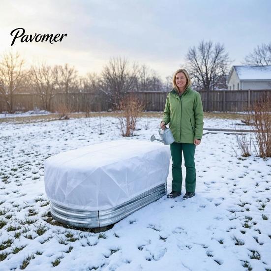 Heavy Duty Plant Frost Blanket Winter Protection Cover for Raised Garden Bed, with Aluminum Liner, Drawstring Closure, Reusable Freeze Insulation 4 x