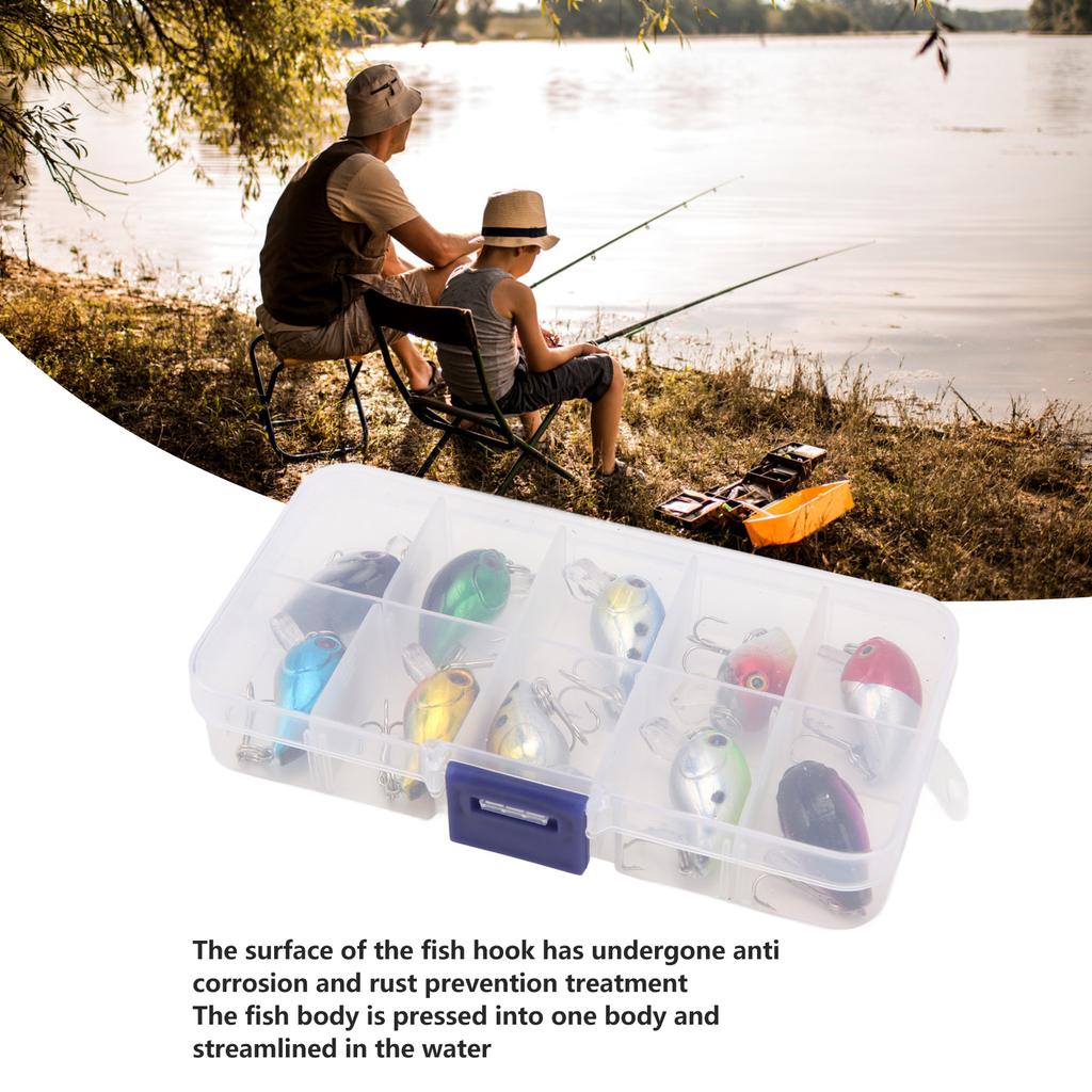 10Pcs Minnow Crankbait Fishing Hard Baits Fishing Lures Kit for Saltwater Freshwater