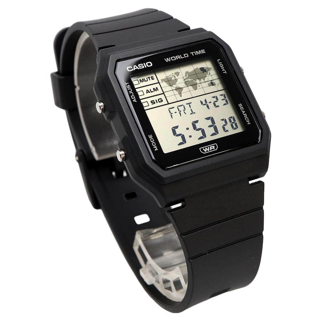 Casio World Time Digital Unisex Watch with Biomass Plastic Overseas Model LF-30W-1A Band, Black, [Used]