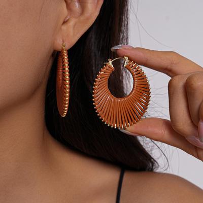 Orecchini Estivi da Spiaggia Boho Orecchini Cerchio in Ecopelle Orecchini a Cerchio Geometrici per Donna Gioielli per Vacanze Accessori per le Feste