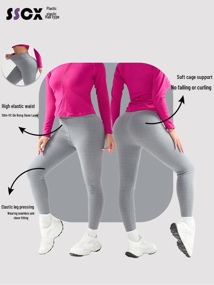 Women's High Waist Thermal Fleece Yoga Pants for Autumn and Winter - Hip Lift & Base Layer Fitness Leggings