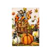 Double-Sided Linen Garden Flag with Fall Thanksgiving Halloween Pumpkin Design for Outdoor Yard Decor
