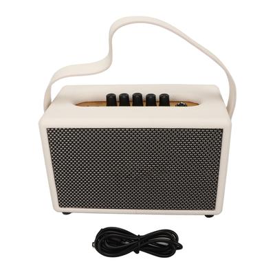Leder Vintage Bluetooth Lautsprecher Tragbarer Schwerbass Musikplayer Drahtloser Lautsprecher für Outdoor