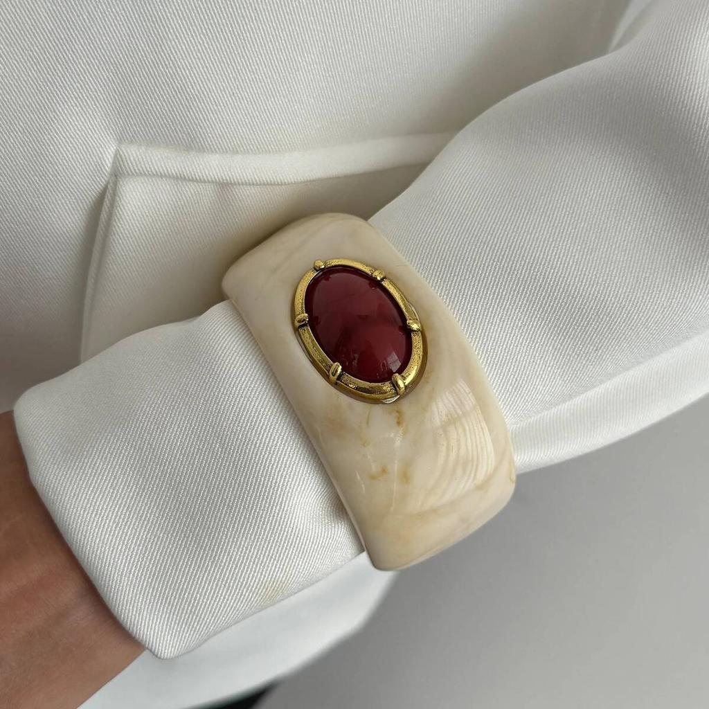 Ingemark Vintage Chunky Resin Acrylic Cuff Bangle Bracelet Women Boho Geometric Irregular Big Wide Bracelet Jewelry Accessory