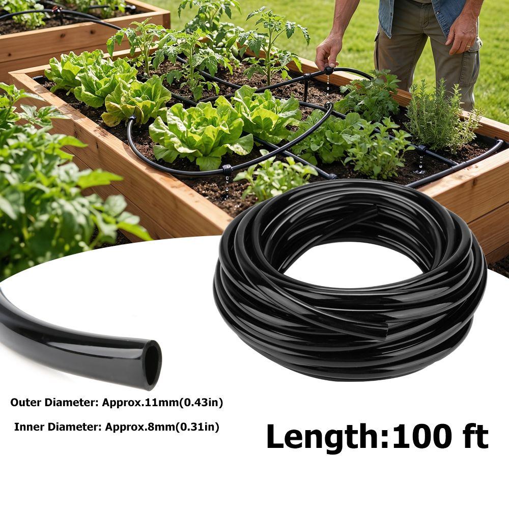8/11mm Water Irrigation Hose Flexible PVC Irrigation Hose Thick 100ft Garden Watering Tube